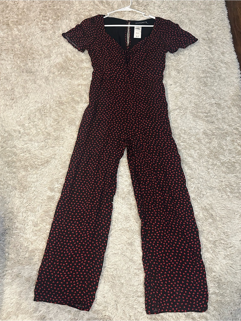 NWT Abercrombie and Fitch Jumpsuit Heart Print - Size Small